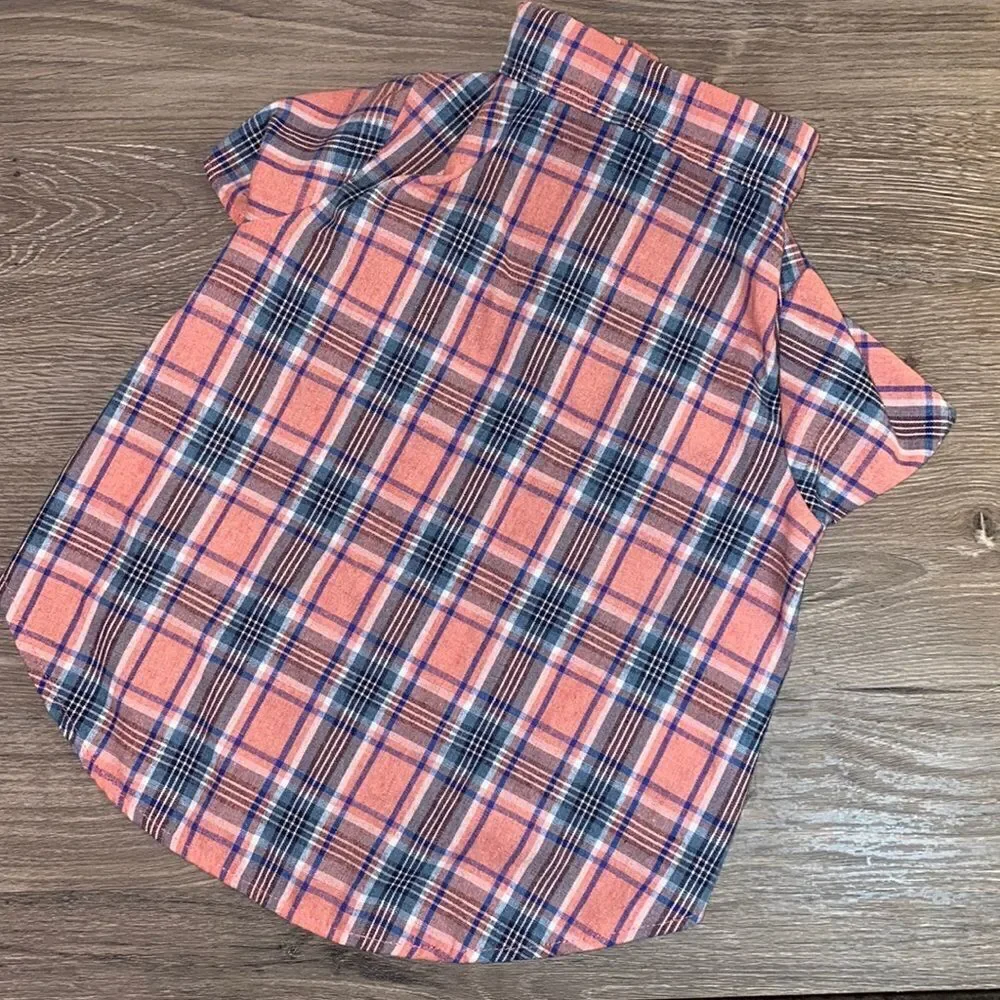 Plaid Button Down Summer Dog Shirt
